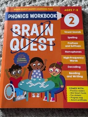 ☀️Brain Quest Phonics Workbook Grade 2 - Orange Cover